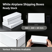 Boîte d'expédition rectangulaire blanche en stock, boîte d'emballage pour vêtements, plusieurs tailles disponibles, boîte en carton pour colis aériens en gros