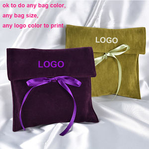 Bolsa de Regalo de Lujo con Logotipo Personalizado, Bolsa de Ante con Solapa, Bolso de Mano, Cartera, Guantes, Sombrero, Perfume, Embalaje para Pelucas, Bolsa de Terciopelo con Cinta - Product Image 6