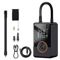 Compresseur d'air portable sans fil double puissance 4000 mAh 50W avec double écran, lumière d'urgence intégrée pour voiture