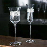 Gobelet en cristal fait main, design moderne, vin rouge pour champagne, coupe créative argentée pour usage domestique, vente en gros