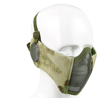 Masque en maille demi-visage avec protection des oreilles lunettes tactiques pour hommes adultes femmes BBS Paintball tir CS jeux de survie Cosplay