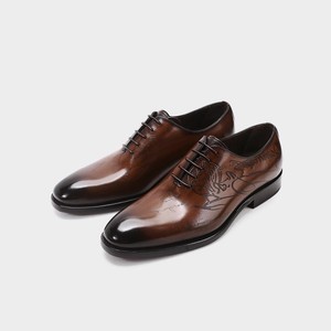 PL-VOGU <span class=keywords><strong>Scarpe</strong></span> da Uomo in Vera Pelle, Punta Affusolata, Traspiranti, con Lacci, Stile Formale Britannico, Casual Business, in Pelle Goffrata da <span class=keywords><strong>Sposo</strong></span> - Product Image 3