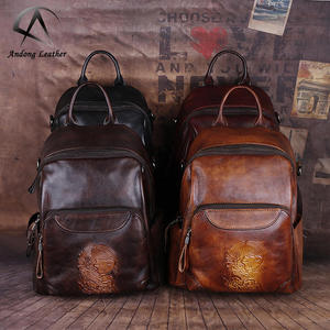 Mochila Andong para Mujer, Cuero Vacuno Genuino, Estilo Vintage, Elegante, Bolso de Hombro para Dama, Gran Capacidad, Mochilas Retro - Product Image 1