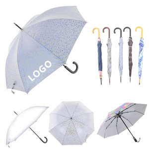 Safety Straight Manual Metal <b>Umbrella</b> with Reflective Stripes Cartoon Pattern Bright Colors Adult Use - Product Image 3