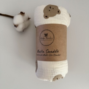 Khăn Gạc Muslin Cho Bé Sơ Sinh 2 Lớp 100% Cotton, Khăn Quấn Em Bé - Product Image 2