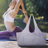 Sac de sport en toile extra large, sac de transport pour tapis de yoga, bandoulière avec poche pour ranger les vêtements de sport et les accessoires d'entraînement