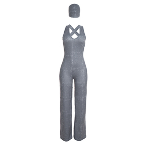 Viviblook D26JP243 Combinaison de yoga pour femme, nouvelle collection automne, sexy, sans manches, couleur unie, dos nu, décontractée, une pièce, avec bandeau - Product Image 5