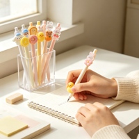 Bolígrafo de Gel con Diseño de Conejito Rosa Kawaii Coreano, Papelería para Oficina y Escuela para Niñas