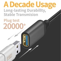 Cable de Extensión USB 3.0 Macho Hembra 1M/2M/3M/5M Trenzado para Impresora, Cámara, Teclado de Computadora, Cargador, Cable de Datos USB AM/AF