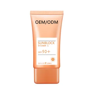 Toptan güneş kremi SPF 50 özel etiket en iyi UV C vitamini güneş koruyucu su geçirmez doğal güneş kremi OEM