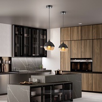 Plafonnier LED en fer de style américain, lampe en verre transparent pour chambre à coucher, café, bar, salon, couloir, salle à manger