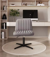 Chaise de bureau d'appoint sans accoudoirs, dossier mi-haut, chaise de bureau à domicile, support lombaire, hauteur réglable, pivotante, ergonomique