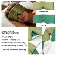 Masque de sommeil en soie de mûrier 100% OEKO-TEX, grand format, 19-22 Momme, Grade 6A, couverture large, bandeau pour dormir, cadeau d'anniversaire