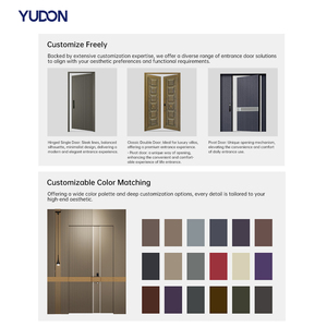 YUDON <strong>DOOR</strong> <strong>Luxury</strong> Villa Cast Aluminum Main Entrance <strong>Door</strong> 3D Carving Customized Color Security Bulletproof Exterior Hotel Outdoor - Product Image 4