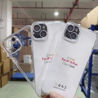 Coque de téléphone transparente de 2,0 mm pour iPhone 15, 15 Plus, 15 Pro, 15 Pro Max, TPU vierge, vente chaude, prix bas, coque de téléphone transparente