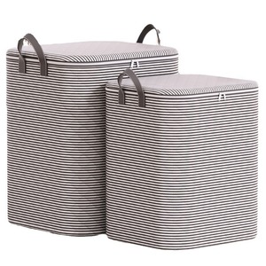 Clothing Organizer Storage Bag Rectangle Thickened Pinstripe Grey Bedroom Use - Product Image 5