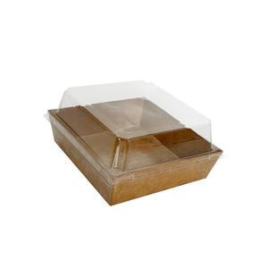 Caja de Papel Kraft Cuadrada Mini Desechable para Alimentos, Donas, con Ventana, Acabado Mate, Grabado, Logotipo/Diseño Gráfico Personalizado, para Pasteles - Product Image 1