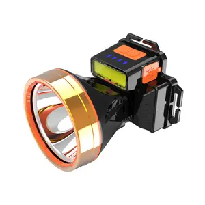 Linterna de carga de luz fuerte LED inductiva, lámpara de minería montada en la cabeza con Zoom de litio, antorcha de pesca nocturna