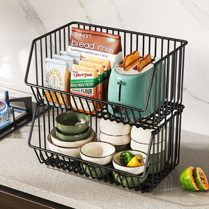 Mobile Storage Rack Trolley Iron Stackable Rectangular Trapezoidal Tower <b>Standing</b> Type For Kitchen Living Room Fruit <b>Vegetable</b> - Product Image 2