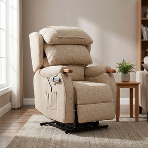 Power Lift <b>Recliner</b> Chair <b>Zero</b> <b>Gravity</b> Dual Motor Elderly Sofa Featuring Adjustable Headrest Heated Lumbar Support and Wheels - Product Image 3