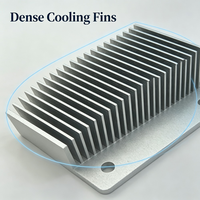 Dissipateur thermique en alliage d'aluminium certifié ISO 9001:2015, surface anodisée, ailettes verticales parallèles, trous de fixation sur la base pour l'électronique