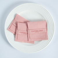 Vente en gros de sac de protection pour bijoux avec doublure personnalisée sac à poussière en daim de luxe mini sac pochette rose anti-rayures Sieraden Zakje