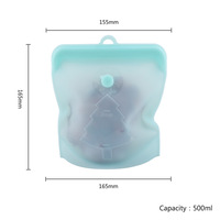 Sac de conservation alimentaire réutilisable en silicone, hermétique, anti-fuite, avec fermeture éclair et dateur, pour congélateur, vente en gros pour la cuisine