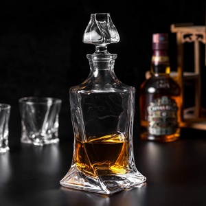Ensemble de carafe à whisky en verre, 25oz, <span class=keywords><strong>sans</strong></span> plomb, vintage, carré en <span class=keywords><strong>cristal</strong></span>, avec boîte cadeau pour hommes, 7, vente en gros, 2022 - Product Image 5