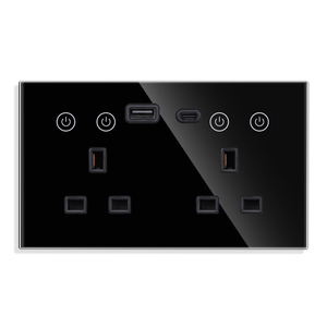 Anh tiêu chuẩn tùy chỉnh tường thông minh Wifi Cảm ứng ổ cắm bán buôn 13A đôi USB-A + Type-C lịch trình hẹn giờ thiết lập mạng ZigBee - Product Image 3