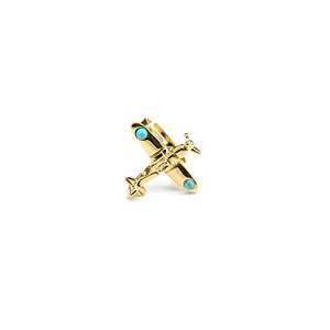 Fashion <b>Rings</b> Gold Plated Stainless Steel Airplane Design <b>Adjustable</b> Size For Women Men - Product Image 1