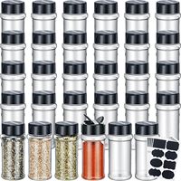 Prix d'usine – Bouteilles et pots à épices transparents en PE écologique de 19 cm avec couvercle double ouverture et saupoudreur, emballage personnalisé avec logo et boîte couleur