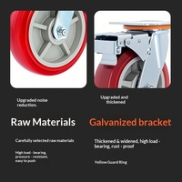 Roues en polyuréthane EFON 456, roulettes robustes, pneus pour machines industrielles, direction pivotante 8 directions, rayonnages, cages de stockage