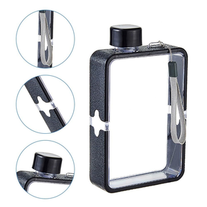 Botella de Agua Plana Reutilizable A5 de 380 ml, Transparente, Delgada, para Deportes, Camping, Viajes y Taza para Beber en Cualquier Lugar - Product Image 6