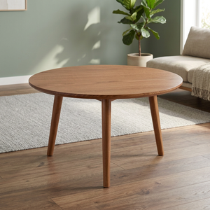 Table à manger ronde moderne en bois massif de luxe, style nordique, imperméable, écologique, durable, 4 places, mobilier de restaurant OEM - Product Image 2