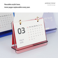 Calendrier de bureau en acrylique, nouveaux petits ornements, style créatif haut de gamme, minimaliste, moderne, recyclable, en pâte chimique, commande personnalisée