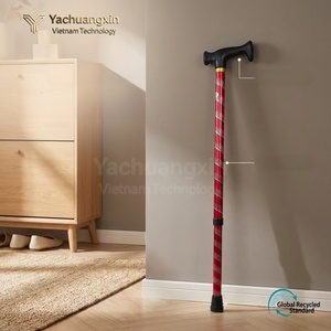 Canne télescopique réglable en alliage d'aluminium avec embout en caoutchouc et système de verrouillage par torsion pour la marche en extérieur - Product Image 2