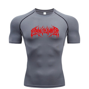 T-shirt Fitness da uomo a manica corta a compressione estiva - Product Image 5