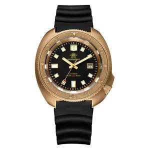 Addies AD 2104 Fashion Mens Wrist Automatic Mechanical Dive Watch Private Label Logo 20ATM Leather Silicone Sports