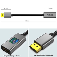 Cable Adaptador DisplayPort Macho a HDMI Hembra de 4K 60Hz Negro para Pantallas de Proyector HDTV y PC