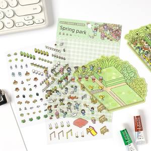 Pegatinas de PVC 3D hechas a mano para paisaje, bonita escena creativa de tarjeta antigua para decoración de Carnaval de vacaciones, bricolaje, Paraíso, EVA impresa UV - Product Image 4