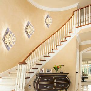 Lampadario a 2 strati con plafoniera quadrata a LED a 2 strati in cristallo minimalista di lusso moderno per la decorazione della casa lampadari e luci a sospensione - Product Image 5