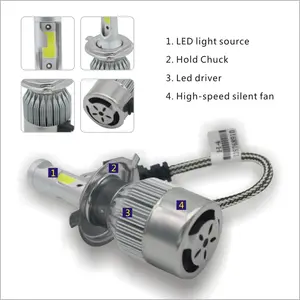 Powerful Super Bright Led Head Lights 6000k Aluminum H4 H7 H11 Led Car Bulb