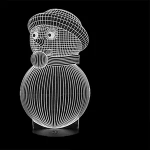 Neue Weihnachten serie 3D nacht lichter Schneemann 7 Farben LED geschenk Weihnachten dekorieren schlafzimmer lampe