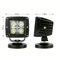 Projecteur de travail LED rectangulaire 3,3 pouces 40W, étanche IP68, 12-48V, 2880 Lumens, lampe auxiliaire de conduite pour voiture tout-terrain, camion, chariot élévateur