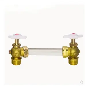 Messing Waterpeilmeter Cockboiler Glazen Buis Vloeistofniveaumeter Dn15/Dn20/4/6 Minuut Kraan