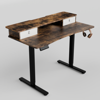 Bureau debout électrique PRORIALS à moteur unique, 2 niveaux, en métal, réglable en hauteur, avec tiroir, capacité de charge 80 kg, ergonomique, pour position assise ou debout