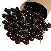 Gesimuleerd kersenmodel van schuim, hoge imitatie van fruit, handgemaakt, ambachtelijk, Halloween, Pasen, binnenhuisdecoratie, ornament