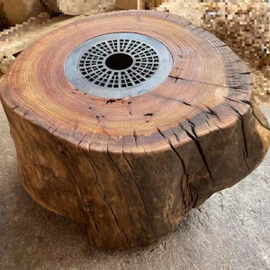 Live Edge decorazione dell'hotel curvo a mano tavolo in <span class=keywords><strong>legno</strong></span> massello <span class=keywords><strong>con</strong></span> radice naturale tavolino rotondo in <span class=keywords><strong>legno</strong></span> - Product Image 3