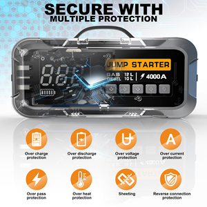 Bộ khởi động ô tô 4000A với bộ sạc pin 24000mAh, máy nén khí, bơm lốp, bộ dụng cụ khẩn cấp, bộ tăng áp cho xe tải - Product Image 6