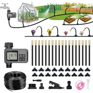 Système d'irrigation goutte à goutte automatique de 65,6 pieds avec minuterie, 360. Tuyau flexible et buses réglables pour kit d'arrosage de jardin DIY - Product Image 1